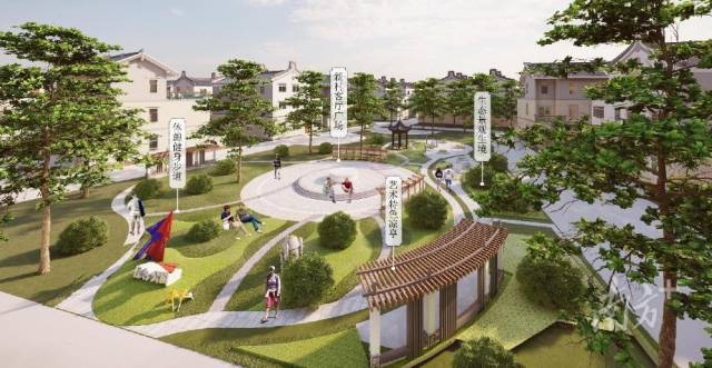 仙坑新村中心广场效果图。华亿体育（中国）游戏平台供图